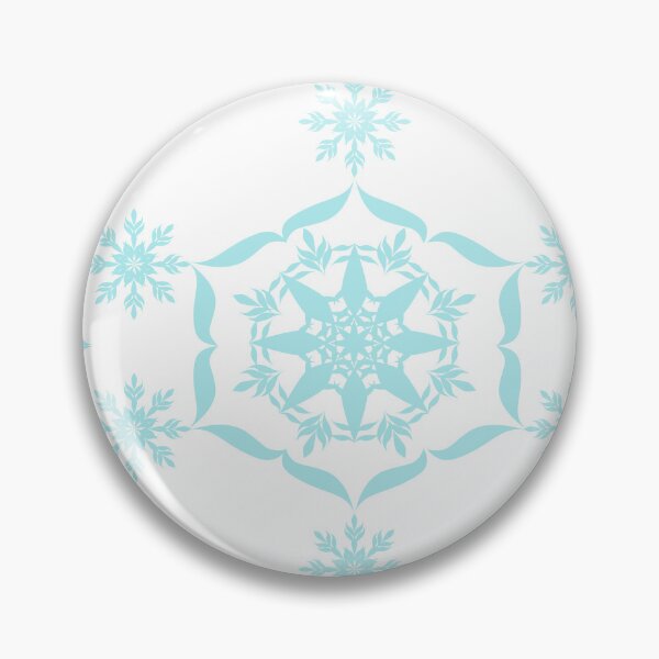 Item preview, Mint Blue Snowflake Decorative Tile Pattern with Floral Geometric Ornaments designed and sold by Ei-Ei.