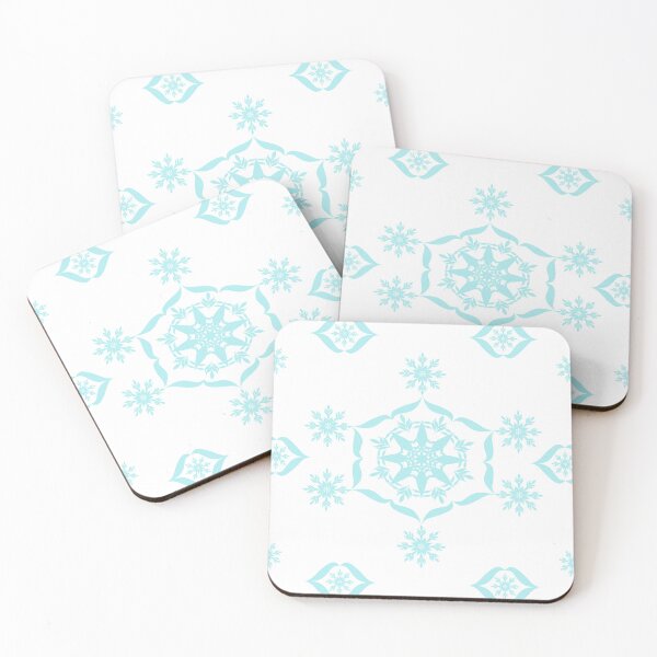 Item preview, Mint Blue Snowflake Decorative Tile Pattern with Floral Geometric Ornaments designed and sold by Ei-Ei.