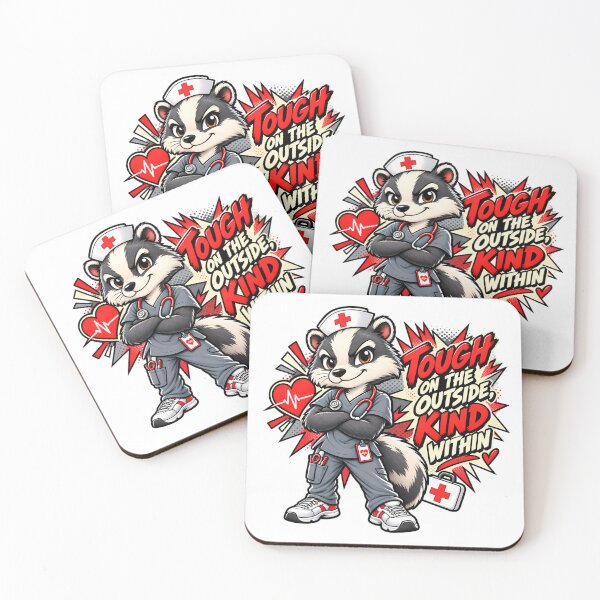 Item preview, Tough On The Outside Kind Within Nurse Badger Shirt | Cute Animal Nurse Tee | Nurse Appreciation Gift | Nurse Gift Idea designed and sold by Moonveil_Studio.