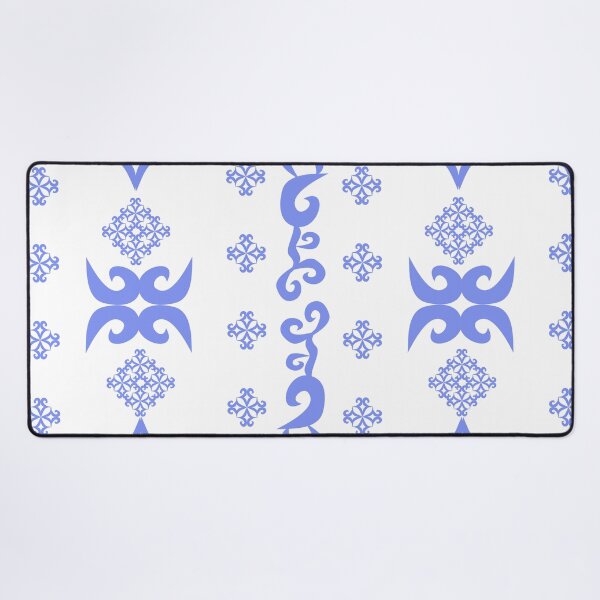 Item preview, Oriental Blue Damask Pattern with Decorative Swirls and Floral Geometric Ornaments designed and sold by Ei-Ei.
