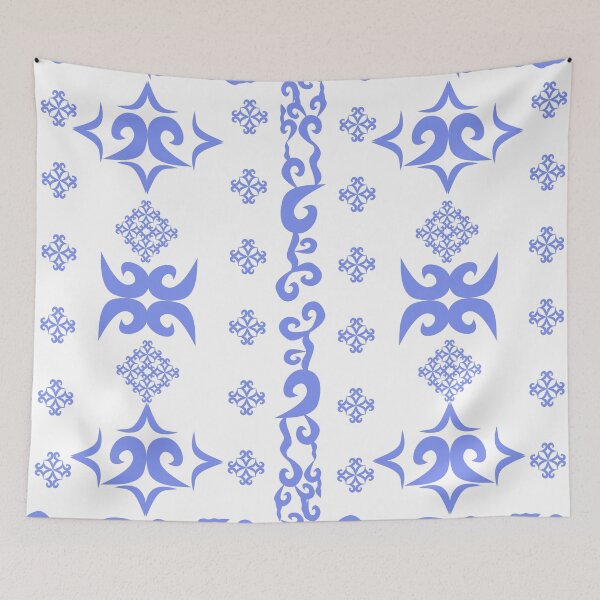 Item preview, Oriental Blue Damask Pattern with Decorative Swirls and Floral Geometric Ornaments designed and sold by Ei-Ei.