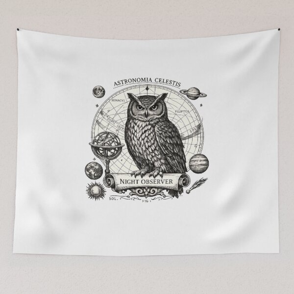 Item preview, Night Observer Owl Astronomy designed and sold by TheRealTaria.