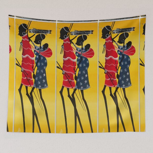 Item preview, Maasai Family Water color painting designed and sold by Joshuasanga76a.