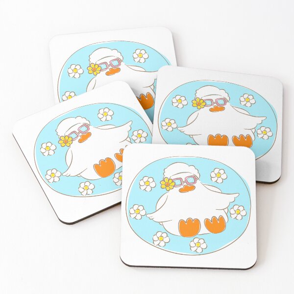 Item preview, Cool duck with sunglasses floating on blue swim ring designed and sold by Pe.peach.