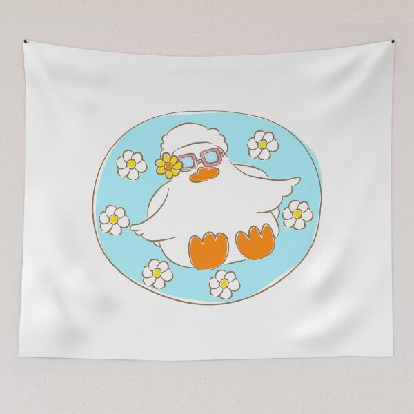 Item preview, Cool duck with sunglasses floating on blue swim ring designed and sold by Pe.peach.