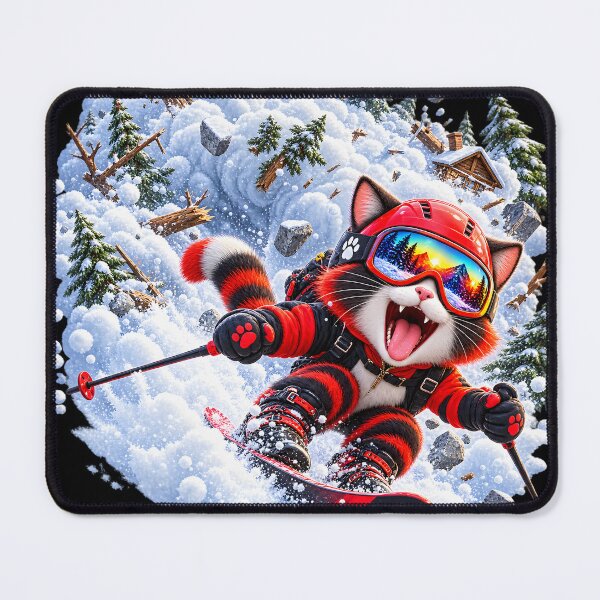Item preview, Extreme Skiing Cat designed and sold by ARabbitHole.