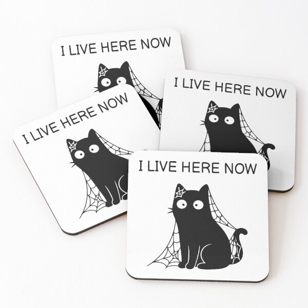 Item preview, I Live Here Now Funny Halloween Black Cat  designed and sold by FUEGO & NOX.