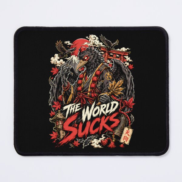 Item preview, Karasu Tengu Crow Demon The World Sucks Metal Shirt designed and sold by Tong4130.