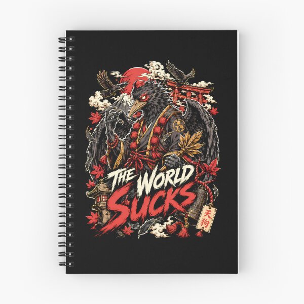 Item preview, Karasu Tengu Crow Demon The World Sucks Metal Shirt designed and sold by Tong4130.
