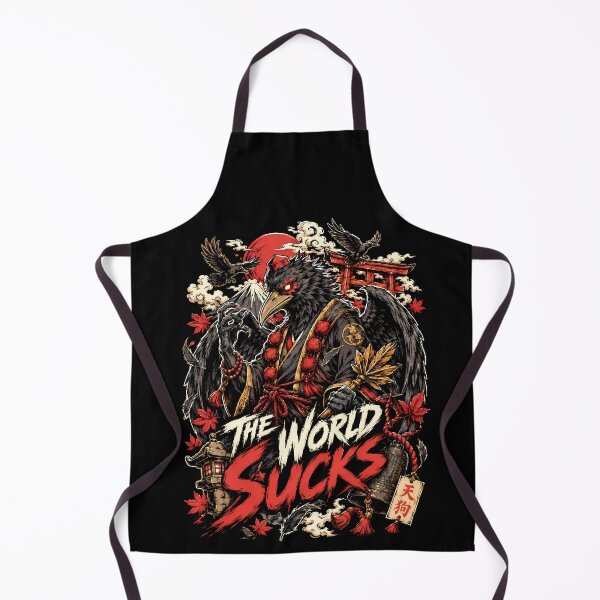 Item preview, Karasu Tengu Crow Demon The World Sucks Metal Shirt designed and sold by Tong4130.