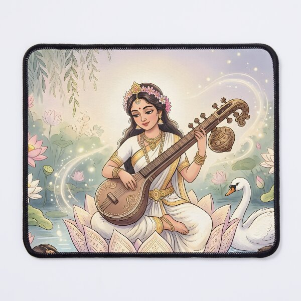 Item preview, Goddess Saraswati Teaching Music to Children designed and sold by hutofdesigns.