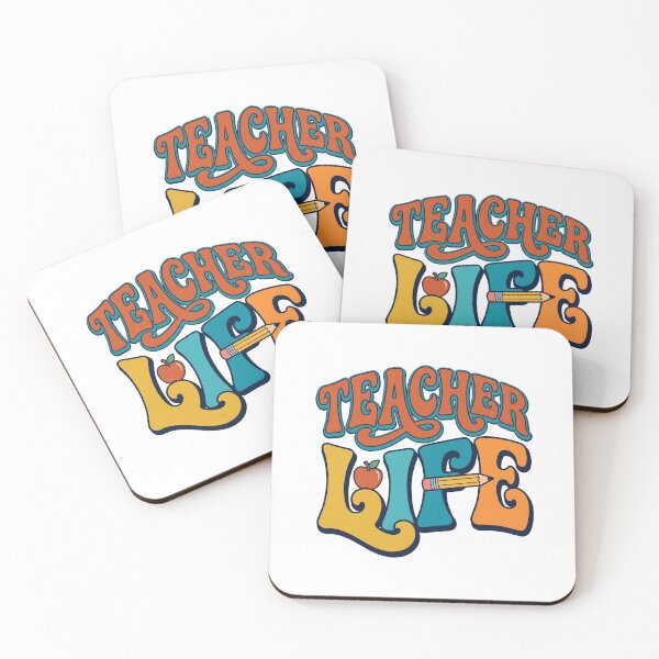 Item preview, Teacher Life Retro Typography. designed and sold by MyHappyArtShop.