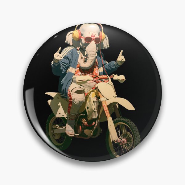 Item preview, Cool Elephant Riding White Motocross Dirt Bike Pop Art designed and sold by PANNARUK THAILAND.