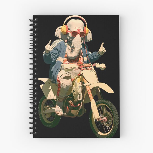Item preview, Cool Elephant Riding White Motocross Dirt Bike Pop Art designed and sold by PANNARUK THAILAND.