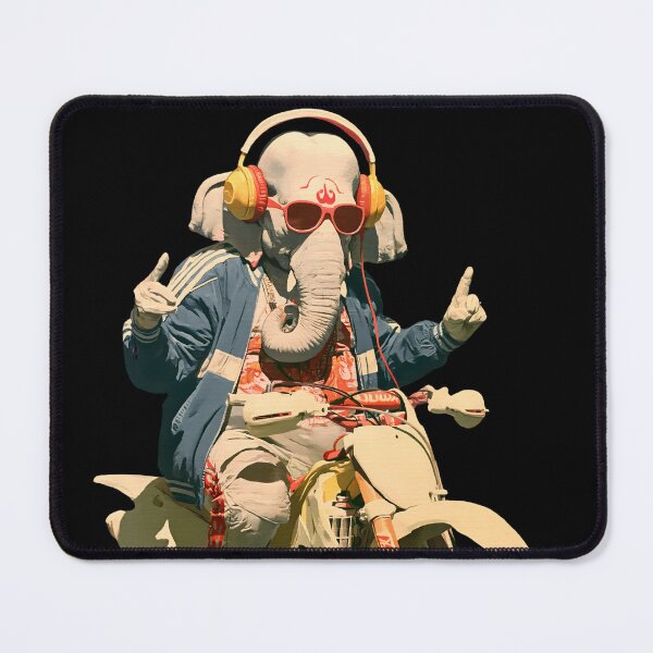 Item preview, Cool Elephant Riding White Motocross Dirt Bike Pop Art designed and sold by PANNARUK THAILAND.