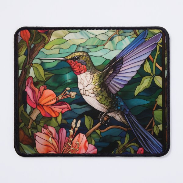 Item preview, Hummingbird Stained Glass Floral designed and sold by pinkal.