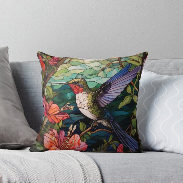 Item preview, Hummingbird Stained Glass Floral designed and sold by pinkal.
