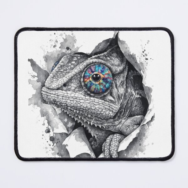 Item preview, Chameleon Ink Portrait with Rainbow Eye designed and sold by digital.stickerperso.com.