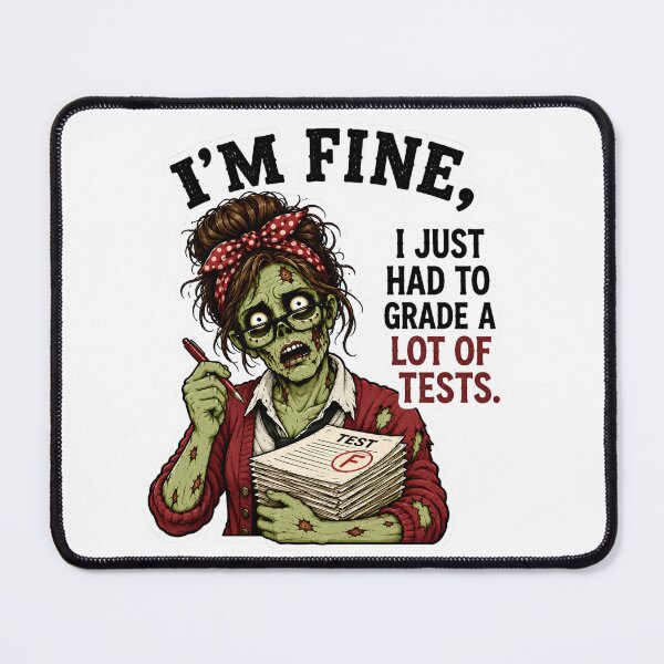 Item preview, I’m Fine I Just Had to Grade a Lot of Tests – Funny Zombie Teacher Grading Humor designed and sold by SVALANART.