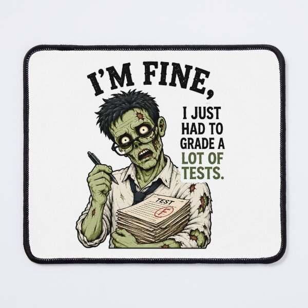 Item preview, I’m Fine I Just Had to Grade a Lot of Tests – Funny Zombie Teacher Grading Gift designed and sold by SVALANART.