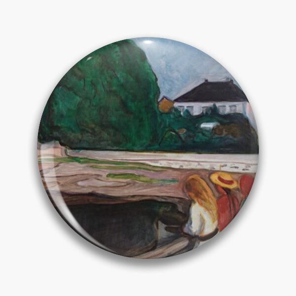 Item preview, Edvard Munch The Girls on the Bridge, Expressionist Scandinavian Landscape Wall Art designed and sold by RickE.