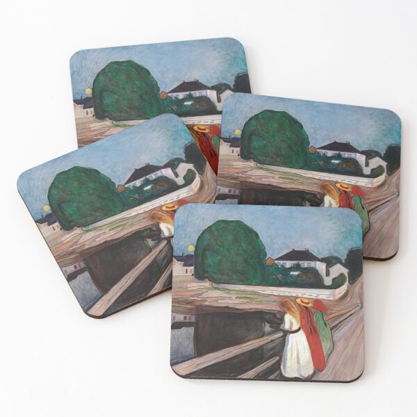 Item preview, Edvard Munch The Girls on the Bridge, Expressionist Scandinavian Landscape Wall Art designed and sold by RickE.