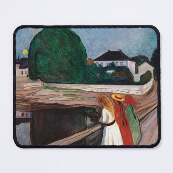 Item preview, Edvard Munch The Girls on the Bridge, Expressionist Scandinavian Landscape Wall Art designed and sold by RickE.