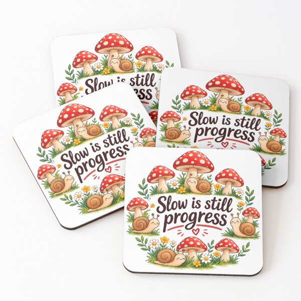 Item preview, Slow Is Still Progress – Cute Snails & Mushrooms Cottagecore Design designed and sold by Cartoon art with a purpose ❤️ Supporting Althea’s friends .