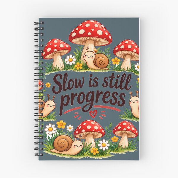 Item preview, Slow Is Still Progress – Cute Snails & Mushrooms Cottagecore Design designed and sold by Cartoon art with a purpose ❤️ Supporting Althea’s friends .