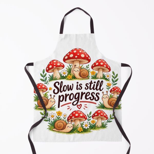 Item preview, Slow Is Still Progress – Cute Snails & Mushrooms Cottagecore Design designed and sold by Cartoon art with a purpose ❤️ Supporting Althea’s friends .