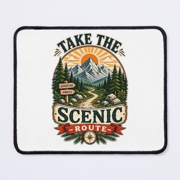 Item preview, Take The Scenic Route Hiking Mountain Outdoor designed and sold by Haji Kamora.