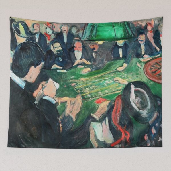 Item preview, Vintage Oil Painting Casino Gambling Scene for Retro Art Lovers designed and sold by RickE.