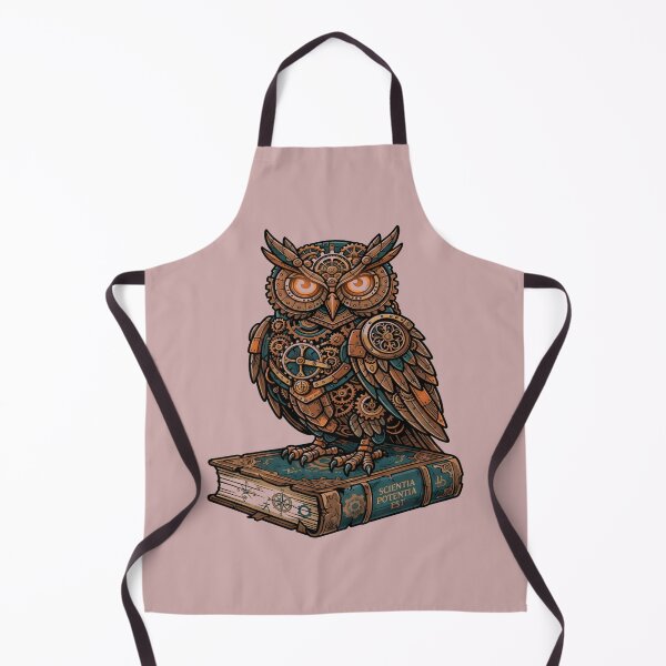 Item preview, Steampunk Owl on Books Wise Bird Mechanical Art designed and sold by DailySparks.