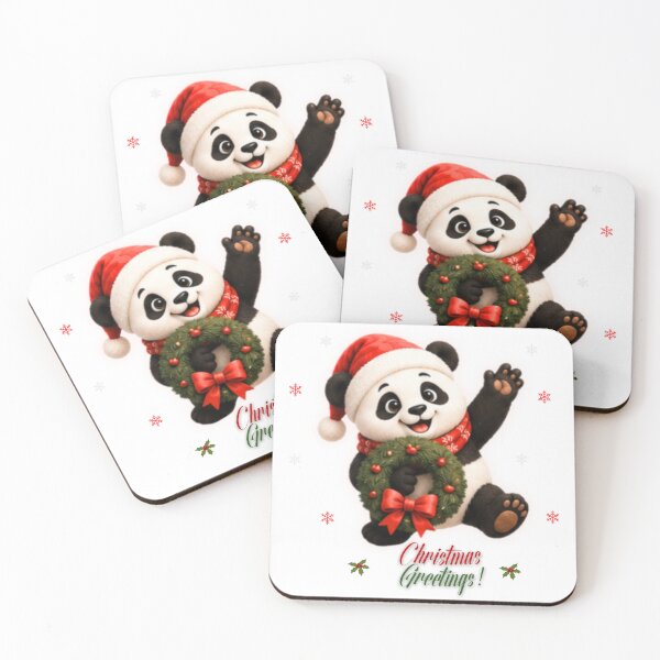 Item preview, Cute Santa Panda Christmas Greetings Holiday Artwork designed and sold by EnginerdStudio.