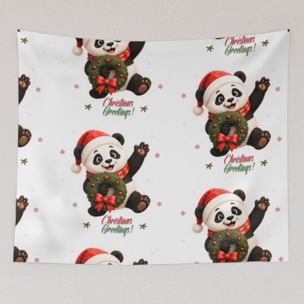 Item preview, Cute Santa Panda Christmas Greetings Holiday Artwork designed and sold by EnginerdStudio.