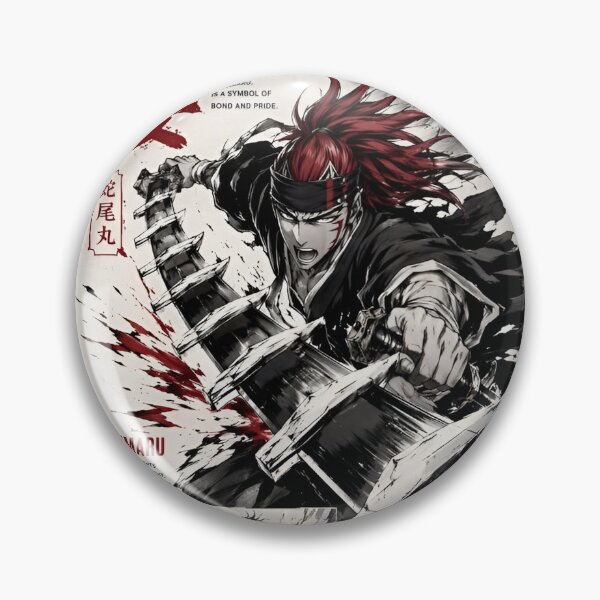 Item preview, Red Haired Anime Swordsman – Japanese Ink Warrior Manga Style Artwork designed and sold by Dyan4.