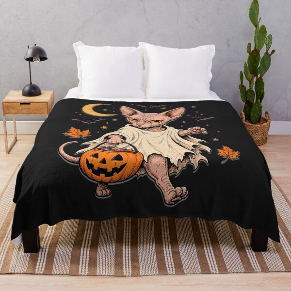 Item preview, Vintage Sphynx Cat Ghost Costume Halloween Pumpkin designed and sold by JerdbordinShop.