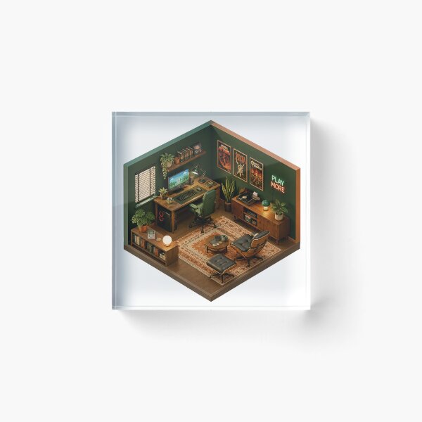 Item preview, Retro Gaming Room Isometric Diorama designed and sold by 3dleonardo.