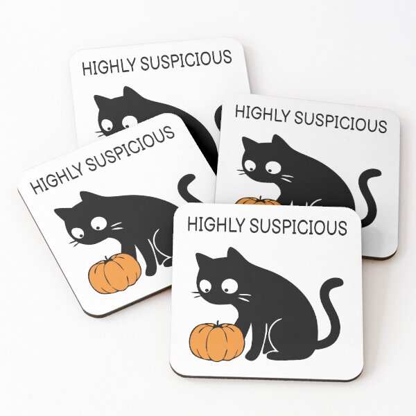 Item preview, Highly Suspicious Funny Halloween Black Cat  designed and sold by FUEGO & NOX.