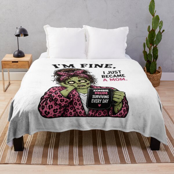 Item preview, I’m Fine I Just Became a Mom – Funny New Mom Zombie Gift for First Time Mothers designed and sold by SVALANART.