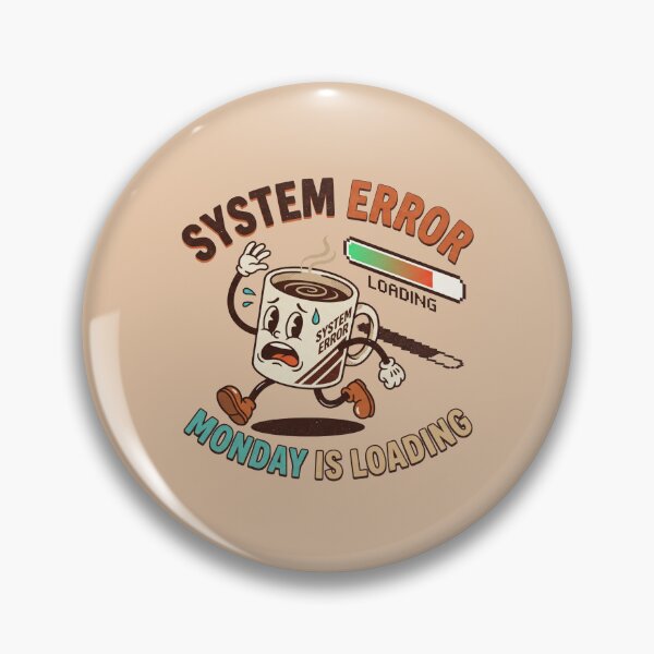 Item preview, System Error Monday Is Loading - Funny Retro Coffee Cartoon designed and sold by Jeeraphat Homrern.