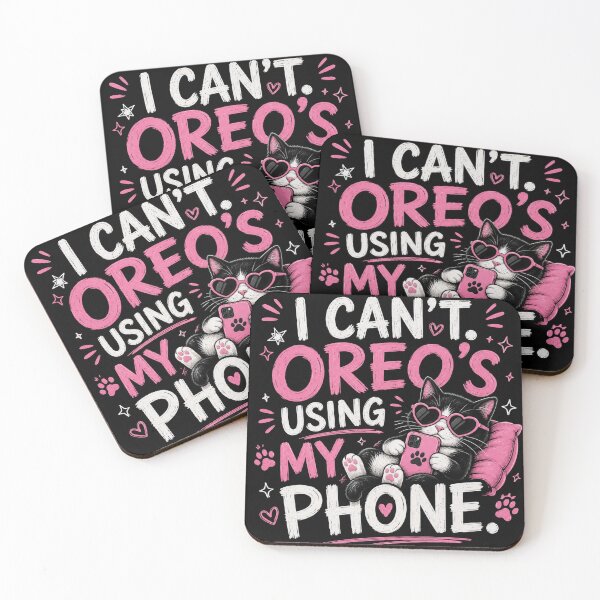 Item preview, I Can’t Oreo’s Using My Phone Funny Cat Teen Design designed and sold by OutlanderDesigns.