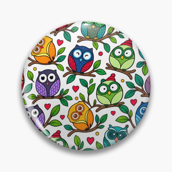 Item preview, Colorful Funny Owls Pattern – Cute Cartoon Owl Design designed and sold by Ceylo Art.
