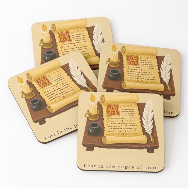 Item preview, Lost in the Pages of Time Dark Academia Vintage Writer Desk Poster designed and sold by ArtbyAfroditi.