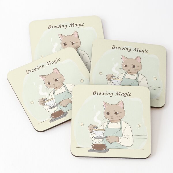 Item preview, Brewing Magic - Cute Barista Cat Pour Over Coffee Graphic T-Shirt designed and sold by ManggaeJM.