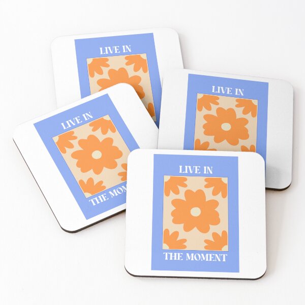 Item preview, Live In The Moment - Retro Orange Floral designed and sold by chatzous.