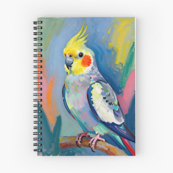 Item preview, Colorful expressive cockatiel in bold brushstrokes designed and sold by Ponted.
