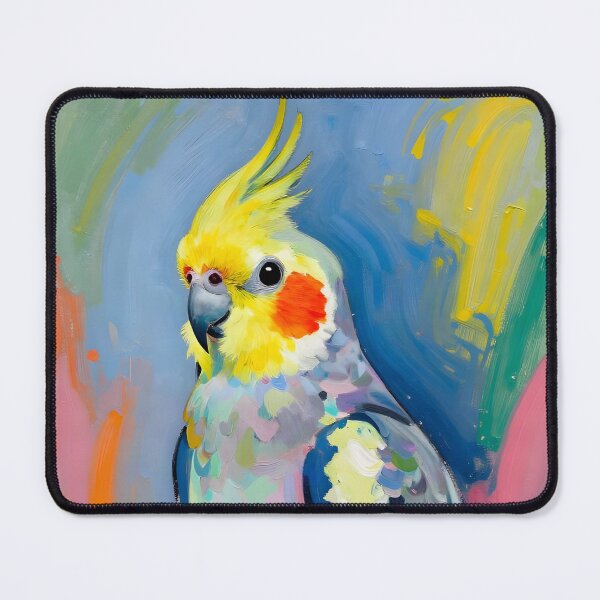 Item preview, Colorful expressive cockatiel in bold brushstrokes designed and sold by Ponted.