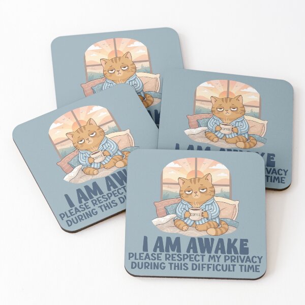 Item preview, I Am Awake Please Respect My Privacy Funny Cat Introvert designed and sold by Colorfulman.
