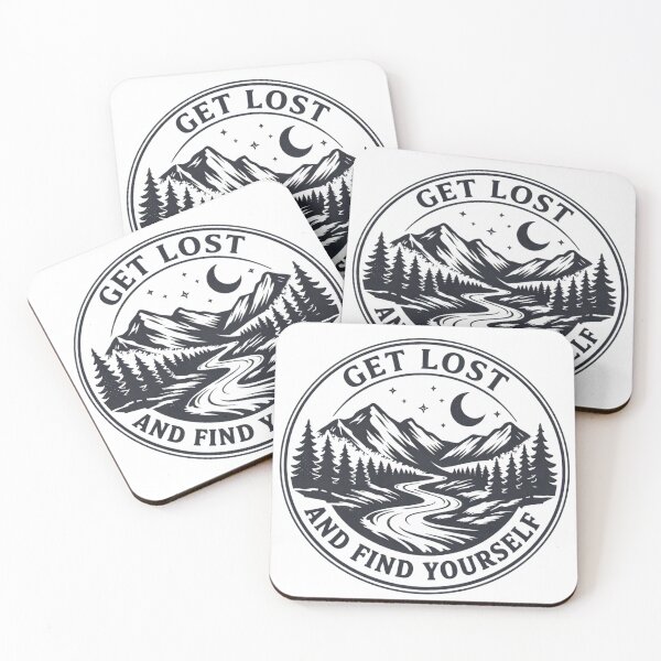 Item preview, Get Lost and Find Yourself – Adventure Badge Design designed and sold by GabeMountainArt.